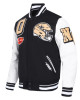 New Orleans Saints Mashup Rib Varsity Wool and Leather Jacket New Orleans Saints Mashup Rib Varsity Wool and Leather Jacket