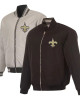 New Orleans Saints Reversible Black/Gray Flight Jacket - Full-Zip Style