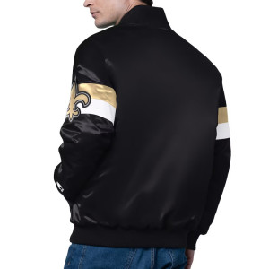 New Orleans Saints Triple Option Varsity Satin Jacket