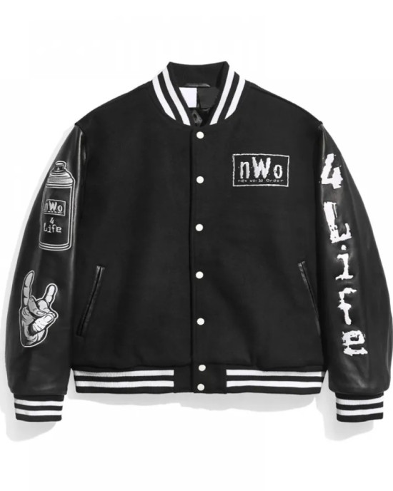 New World Order Black Varsity Jacket New World Order Black Varsity Jacket