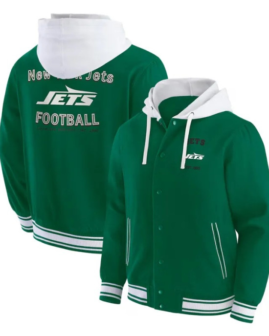 New York Jets Green Cotton Hooded Jacket