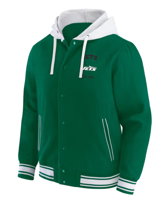 New York Jets Green Cotton Hooded Jacket