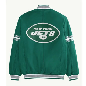 Shop New York Jets Midfield Green Satin Jacket