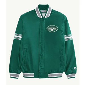 Shop New York Jets Midfield Green Satin Jacket
