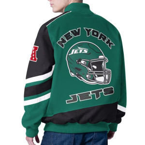 New York Jets Prime Time Racing Full-Zip Green Cotton Jacket