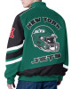New York Jets Prime Time Racing Full-Zip Green Cotton Jacket