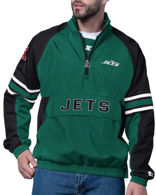 New York Jets Prospect Green Half-Zip Pullover Jacket