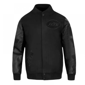 New York Jets Triple Varsity Wool/Leather Jacket