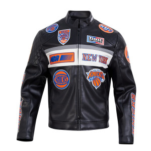 New York Knicks Men's Moto Black Jacket