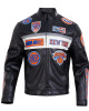 New York Knicks Men's Moto Black Jacket
