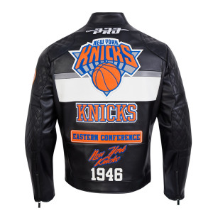 New York Knicks Men's Moto Black Jacket