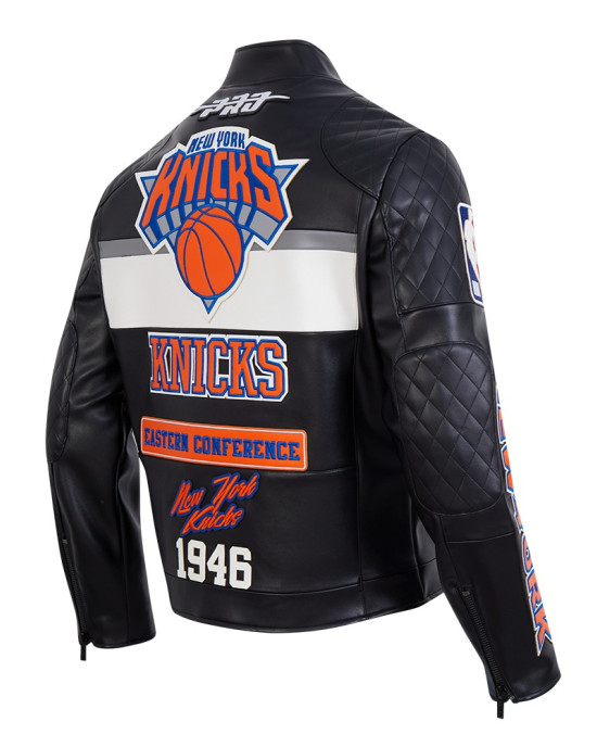 New York Knicks Men's Moto Black Jacket