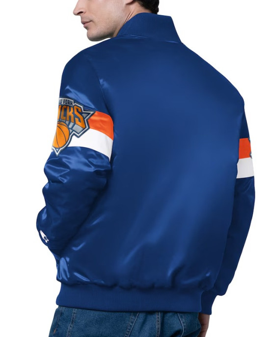New York Knicks Triple Option Varsity Satin Jacket