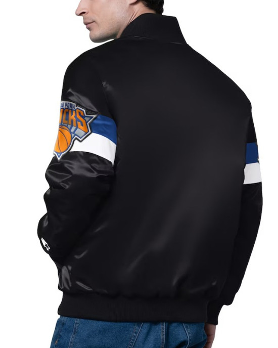 New York Knicks Triple Option Varsity Satin Jacket