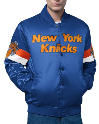 New York Knicks Triple Option Varsity Satin Jacket