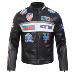 New York Mets Men's Moto Jacket
