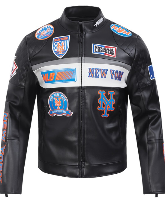 New York Mets Men's Moto Jacket