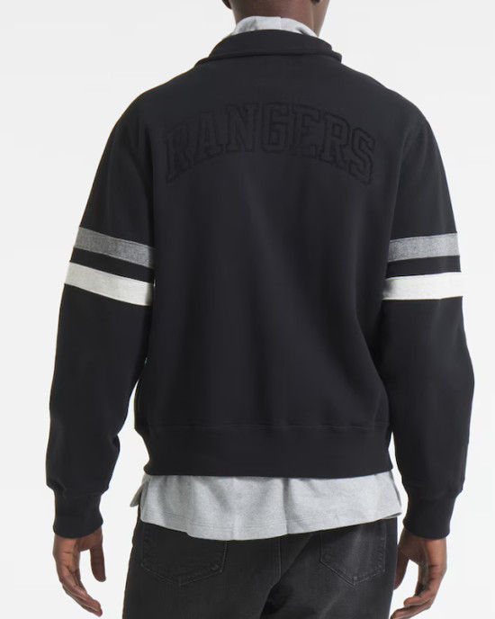 New York Rangers Black Striped Fleece Jacket New York Rangers Black Striped Fleece Jacket