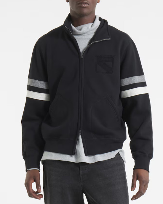 New York Rangers Black Striped Fleece Jacket New York Rangers Black Striped Fleece Jacket