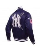 New York Yankees Mashup Men's Rib Navy Blue Satin Jacket