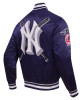 New York Yankees Mashup Men's Rib Navy Blue Satin Jacket New York Yankees Mashup Men's Rib Navy Blue Satin Jacket