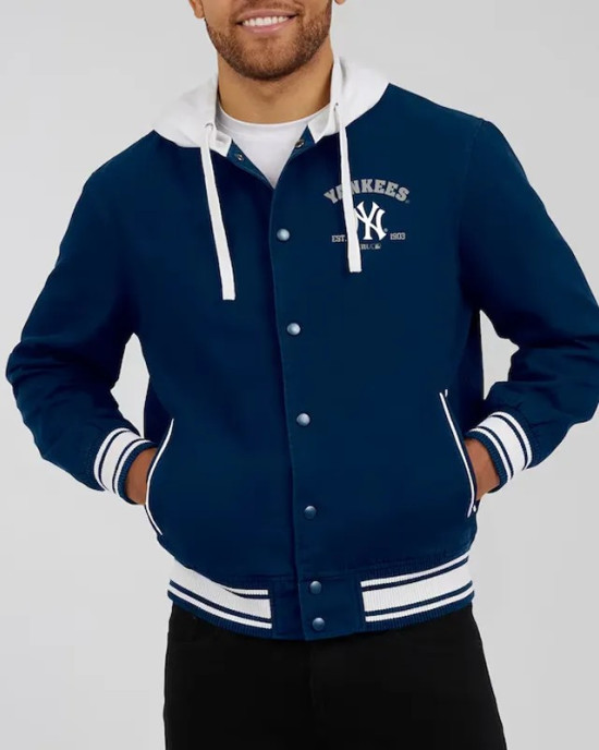 New York Yankees Navy Cotton Hooded Jacket