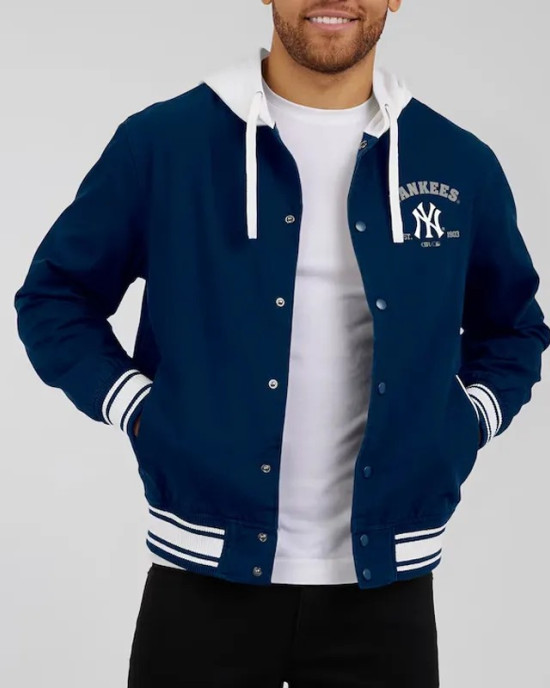 New York Yankees Navy Cotton Hooded Jacket