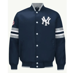 Shop New York Yankees Scout I Navy Satin Jacket 