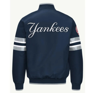 Shop New York Yankees Scout I Navy Satin Jacket 