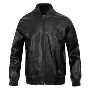 New York Yankees Washed Vanguard Men's Leather Varsity Jacket