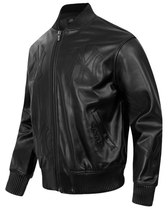 New York Yankees Washed Vanguard Men's Leather Varsity Jacket