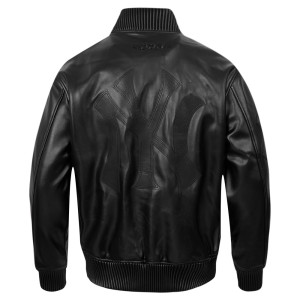 New York Yankees Washed Vanguard Men's Leather Varsity Jacket