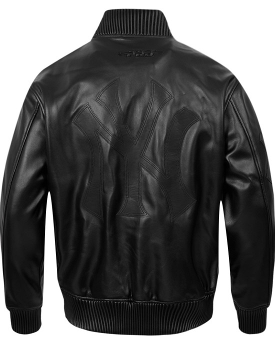 New York Yankees Washed Vanguard Men's Leather Varsity Jacket