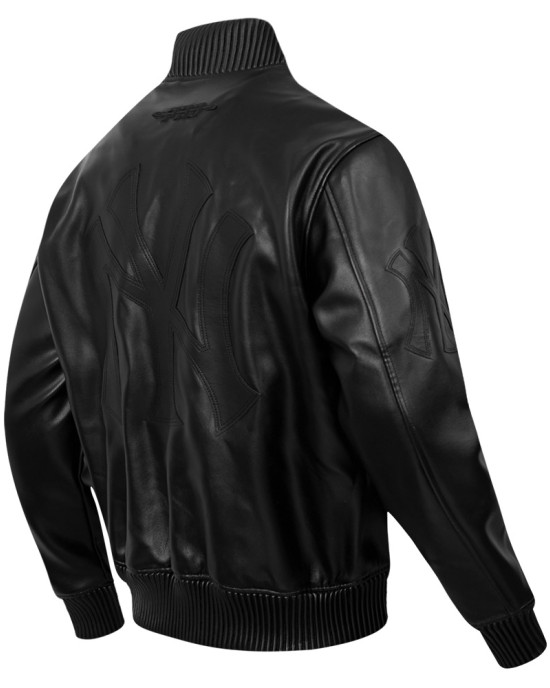 New York Yankees Washed Vanguard Men's Leather Varsity Jacket