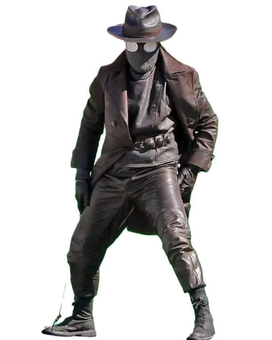 Nicolas Cage Spiderman Noir First Look Black Leather Coat