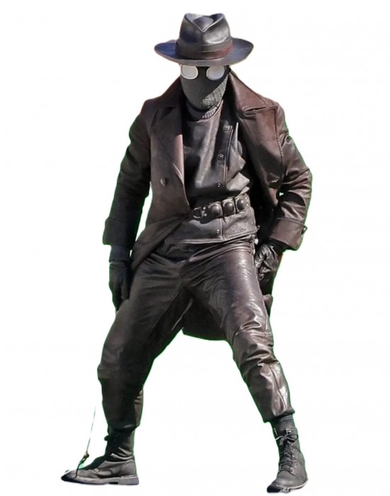 Nicolas Cage Spiderman Noir First Look Black Leather Coat