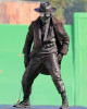 Nicolas Cage Spiderman Noir First Look Black Leather Coat