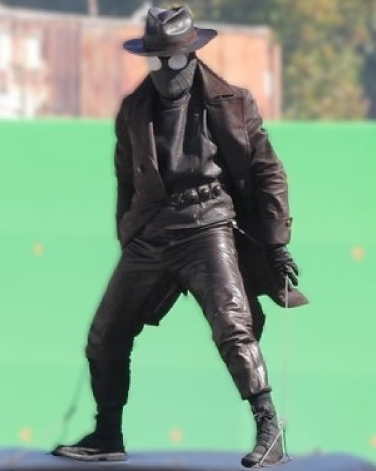 Nicolas Cage Spiderman Noir First Look Black Leather Coat