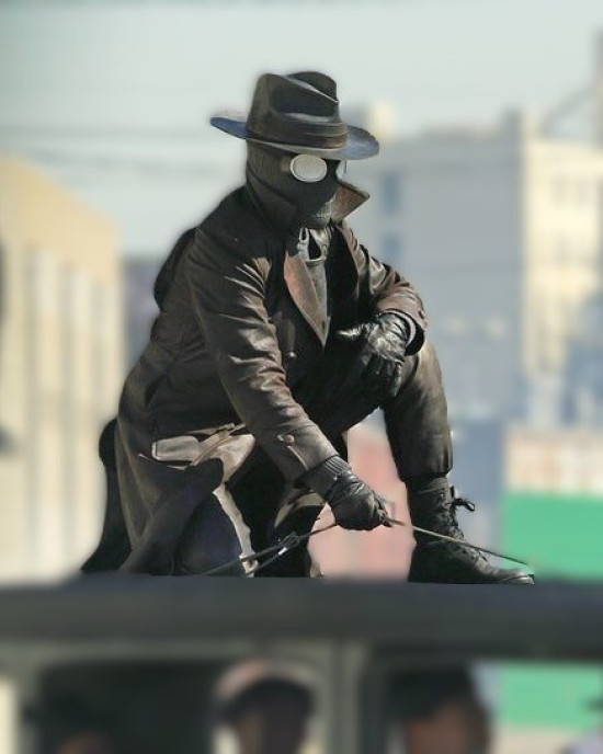 Nicolas Cage Spiderman Noir First Look Black Leather Coat