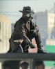 Nicolas Cage Spiderman Noir First Look Black Leather Coat