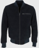 Noah Mens Navy Blue Bomber Suede Leather Jacket