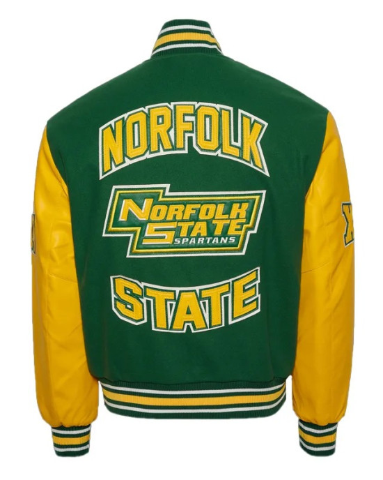 Norfolk State University Green and Gold Varsity Jacket