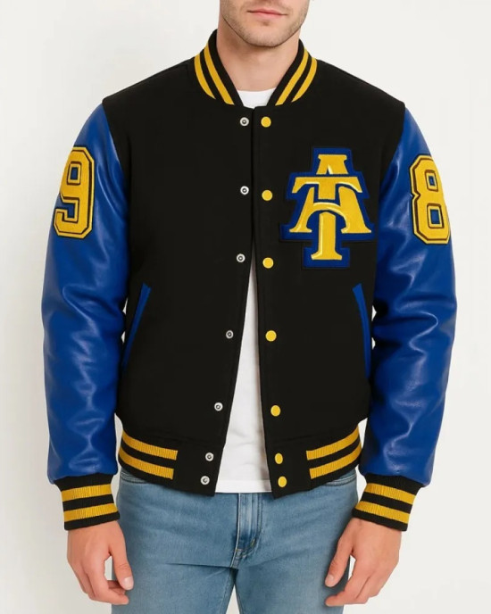 North Carolina A&T Aggie Black and Blue Varsity Jacket