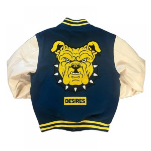 North Carolina A&T Chenille Navy and Off White Varsity Jacket