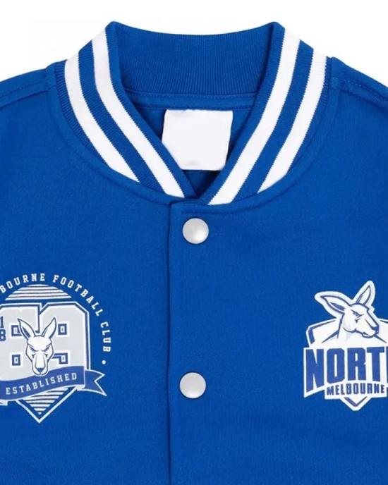 North Melbourne Royal and Gray Varsity Fleece Jacket North Melbourne Royal and Gray Varsity Fleece Jacket