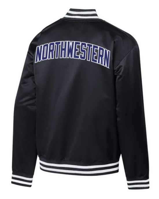 Northwestern Wildcats Champion Bomber Black Jacket