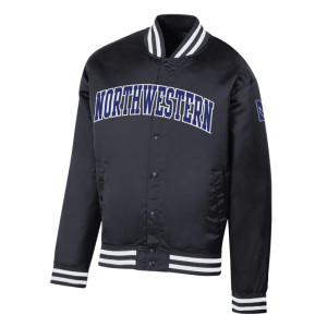 Northwestern Wildcats Champion Bomber Black Jacket