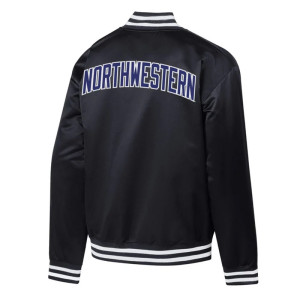 Northwestern Wildcats Retro Champion Bomber Black Jacket