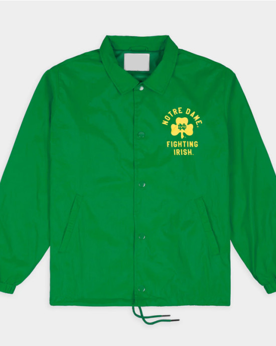 Notre Dame Fighting Irish Shamrock Retro Coaches Jacket Notre Dame Fighting Irish Shamrock Retro Coaches Jacket