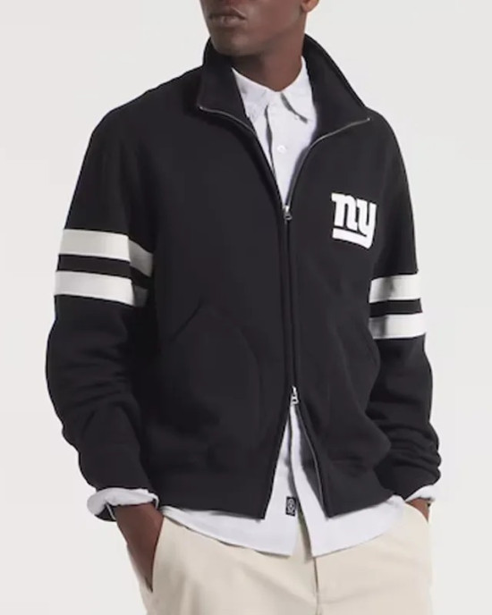 NY Giants Black Striped Fleece Jacket NY Giants Black Striped Fleece Jacket